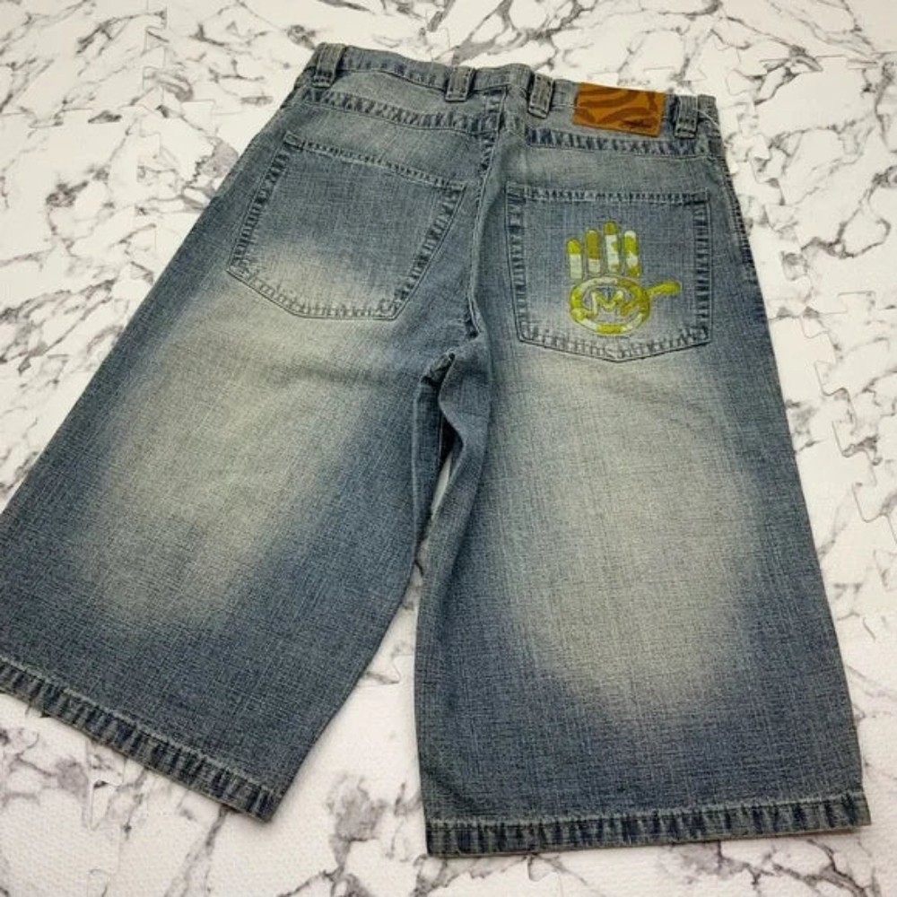 Men's Miskeen Mid Blue Vintage Wash Denim Shorts NWT